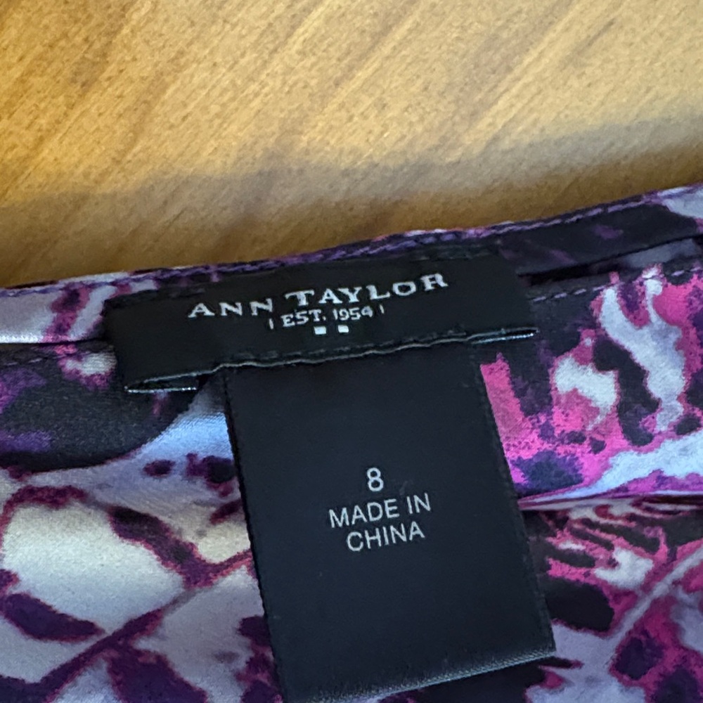 Ann Taylor Purple and Pink Patterned top - Picture 2 of 5